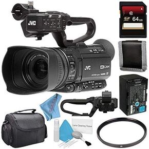 JVC GY-HM250 GY-HM250U كاميرا فيديو UHD 4K + بطاقة SDXC سعة 64 جيجابايت + مرشح للأشعة فوق البنفسجية مقاس 62 مم + محفظة بطاقة الذاكرة + حقيبة حمل + طقم تنظيف فاخر + حزمة قماش من الألياف in Kuwait