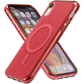حافظة هاتف مغناطيسية شفافة من Tigowos لهاتف iPhone XR مع شحن لاسلكي MagSafe حافظة واقية مضادة للصدمات ومضادة للأصفر ومضادة لبصمات الأصابع لهاتف iPhone XR (6.1 بوصة)، أحمر in Kuwait