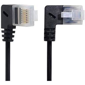 Cablecc Ultra Slim Cat6 Ethernet Cable RJ45 Right Angled UTP Network Cable Patch Cord 90 Degree Cat6a LAN Cable 25cm for Laptop Router TV Box
