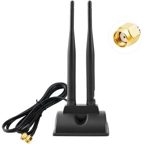 POBADY WiFi Antenna 2.4G / 5.8G ثنائي التردد هوائيات مزدوجة إشارة معززة قاعدة مغناطيسية 6dBi RP-SMA محول سطح المكتب PCIE بطاقة الشبكة AX200 هوائي خارجي 1.2M 3.9ft لبطاقة توجيه WiFi اللاسلكية in Kuwait