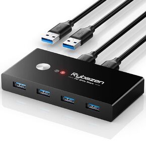 محول USB 3.0، محول USB 2 جهاز كمبيوتر يشارك 4 USB للماسح الضوئي للطابعة ولوحة المفاتيح، محدد مفتاح USB KVM مع كابلين USB 3.0، متوافق مع أنظمة التشغيل Windows وMac وLinux in Kuwait
