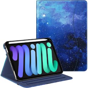 Fintie Folio Case for iPad Mini 6 2021, Multi-Angle Smart Stand Cover w/Pencil Holder & Pocket, Auto Sleep/Wake for iPad Mini 6th Generation 8.3 Inch, Blossom in Saudi Arabia