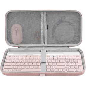 Geekria Keyboard Carrying Case, Compatible with Logitech MK470 Slim / K585 / K580 Keyboard and Mouse Combo, Hard Shell Protective Travel Bag (Pink) in Kuwait