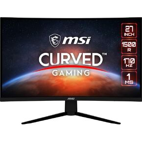 MSI شاشة العاب G273CQ، 27 انش، 2560 × 1440 (QHD)، VA 170Hz، فري سينك بريميوم، HDR، HDMI، منفذ عرض، امالة، اسود in Kuwait