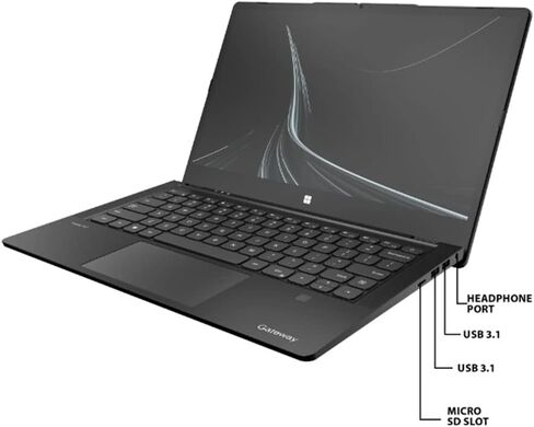 كمبيوتر محمول نحيف للغاية من Gateway، شاشة لمس IPS FHD مقاس 14.1 بوصة، الجيل الثاني عشر Intel Core i7-1255U رباعي النواة، ذاكرة وصول عشوائي 8 جيجابايت، SSD 512 جيجابايت، ماسح بصمات الأصابع، كاميرا ويب، WiFi 6، USB-C، HDMI، Win11 pro، أسود (GWTC) in Kuwait