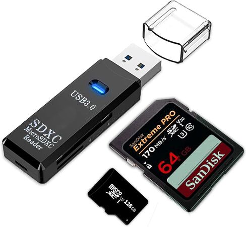 New SD Card Reader USB 3.0 [1 Pack] SD Card Reader, Memory Card Reader, External Memory Card Readers for Laptop Windows, SD USB Adapter OTG in Kuwait