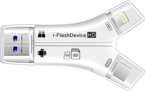 قارئ بطاقات Micro SD 4 في 1 لأجهزة iPhone/ipad/Android/Mac/الكمبيوتر/الكاميرا، عارض كاميرا Trail متوافق مع بطاقات SD وTF in Kuwait