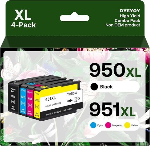 950XL 951XL Comb Pack Compatible for HP 950 951 Ink Cartridges Replacement, High Yield, use with OfficeJet Pro 8610 8600 8615 8620 8625 276dw 251dw (1 Black, 1 Cyan, 1 Magenta, 1 Yellow, 4 Pack) in Kuwait