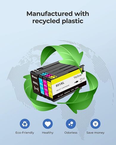 950XL 951XL Comb Pack Compatible for HP 950 951 Ink Cartridges Replacement, High Yield, use with OfficeJet Pro 8610 8600 8615 8620 8625 276dw 251dw (1 Black, 1 Cyan, 1 Magenta, 1 Yellow, 4 Pack) in Kuwait