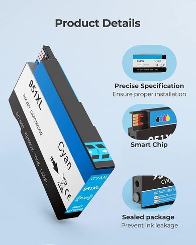 950XL 951XL Comb Pack Compatible for HP 950 951 Ink Cartridges Replacement, High Yield, use with OfficeJet Pro 8610 8600 8615 8620 8625 276dw 251dw (1 Black, 1 Cyan, 1 Magenta, 1 Yellow, 4 Pack) in Kuwait