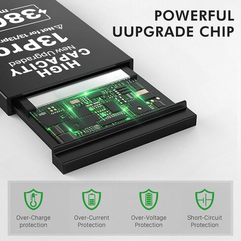 3800mAh Battery for iPhone 13 pro (New Version 2023) Ultra-high Capacity Replacement 0 Cycle Battery Compatible Models A2640 A2639 A2638 A2636 A2483 and a Complete Professional Repair Tool kit in Kuwait