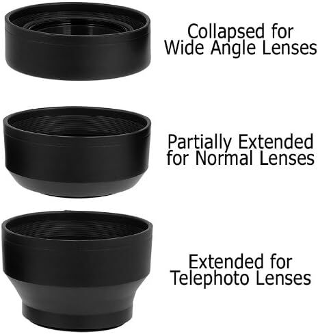 Fotodiox 3-Section Rubber Lens Hood, Sun Shade, 55mm in Saudi Arabia
