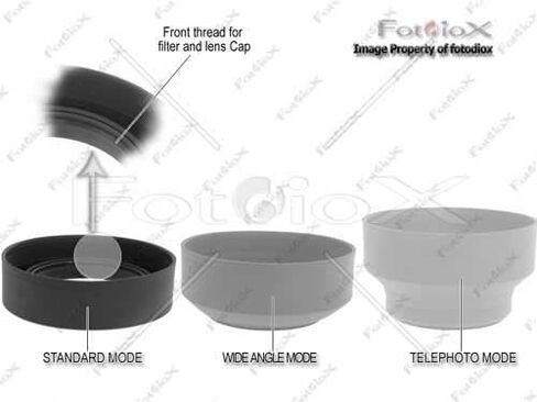 Fotodiox 3-Section Rubber Lens Hood, Sun Shade, 55mm in Kuwait