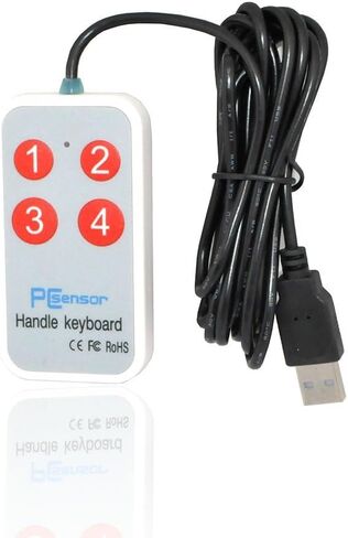 iKKEGOL 1.8Meter /6Feet USB Durable Game Handle Mini Button 4 Keys Switch User-Defined Keyboard for Game Laptop White in Saudi Arabia