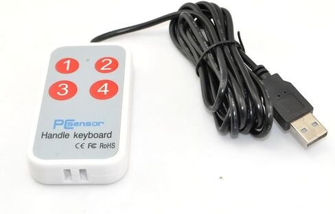 iKKEGOL 1.8Meter /6Feet USB Durable Game Handle Mini Button 4 Keys Switch User-Defined Keyboard for Game Laptop White in Saudi Arabia