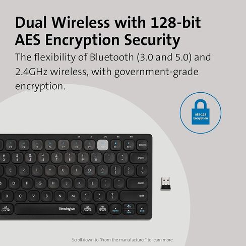 Kensington Multi-Device Dual Wireless Compact Keyboard - Silver (K75504US) in Saudi Arabia