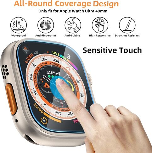 [3 حزم] واقي شاشة CVMSDIK متوافق مع Apple Watch Ultra 49mm (2022)، واقي شاشة من الزجاج المقوى مع عدة سهلة التركيب لـ iWatch Ultra 49mm, خالية من الفقاعات، تغطية كاملة in Saudi Arabia