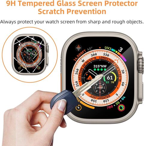 [3 حزم] واقي شاشة CVMSDIK متوافق مع Apple Watch Ultra 49mm (2022)، واقي شاشة من الزجاج المقوى مع عدة سهلة التركيب لـ iWatch Ultra 49mm, خالية من الفقاعات، تغطية كاملة in Saudi Arabia