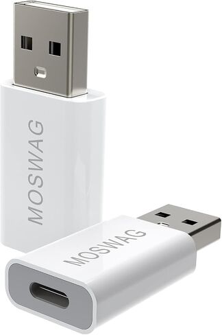 MOSWAG USB C Female to USB Male Adapter, USB C to USB Adapter Compatible with Apple MagSafe Charger, Watch Series Ultra/8/7/se, iMac, MacBook Pro, MacBook, Laptops, PC, Computers and More in Saudi Arabia