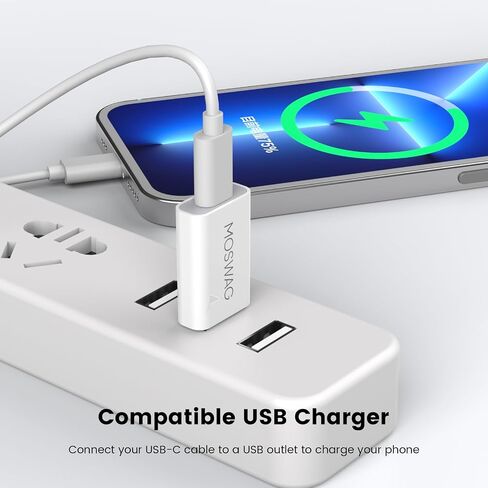 MOSWAG USB C Female to USB Male Adapter, USB C to USB Adapter Compatible with Apple MagSafe Charger, Watch Series Ultra/8/7/se, iMac, MacBook Pro, MacBook, Laptops, PC, Computers and More in Saudi Arabia