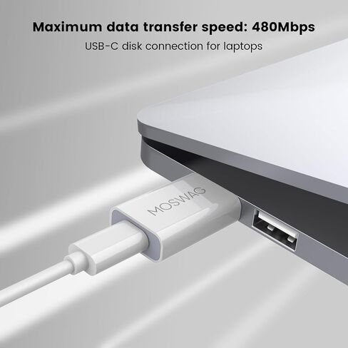 MOSWAG USB C Female to USB Male Adapter, USB C to USB Adapter Compatible with Apple MagSafe Charger, Watch Series Ultra/8/7/se, iMac, MacBook Pro, MacBook, Laptops, PC, Computers and More in Saudi Arabia