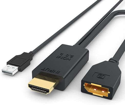 محول HDMI الى منفذ عرض 4K 60Hz، كيبل محول HDMI الى DP من كوبمان، HDMI 2.0 نشط الى موصل منفذ عرض لجهاز Xbox PS4، يدعم مخرج فيديو 1080P 144Hz in Kuwait