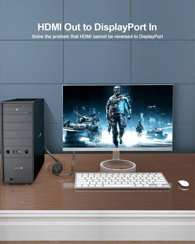 محول HDMI الى منفذ عرض 4K 60Hz، كيبل محول HDMI الى DP من كوبمان، HDMI 2.0 نشط الى موصل منفذ عرض لجهاز Xbox PS4، يدعم مخرج فيديو 1080P 144Hz in Kuwait