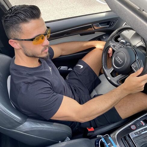 Set of 2 HD Day and Night Driving Glasses - Polarized Sunglasses and Yellow Night Vision Glasses With Car Clip Holder in Saudi Arabia