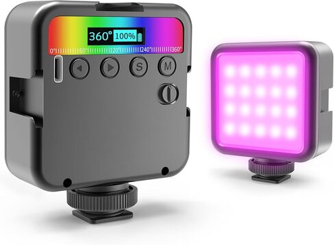 Altson المغناطيسي RGB LED ضوء الفيديو LED ضوء الكاميرا 360 درجة كامل اللون المحمولة التصوير الفوتوغرافي الإضاءة Whit 3 حذاء بارد، 2000mAh قابلة للشحن CRI 96+/2500-9900K/13 المشهد (أسود) in Saudi Arabia