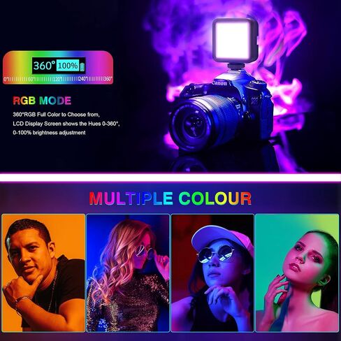 Altson المغناطيسي RGB LED ضوء الفيديو LED ضوء الكاميرا 360 درجة كامل اللون المحمولة التصوير الفوتوغرافي الإضاءة Whit 3 حذاء بارد، 2000mAh قابلة للشحن CRI 96+/2500-9900K/13 المشهد (أسود) in Saudi Arabia