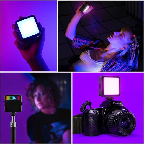 Altson المغناطيسي RGB LED ضوء الفيديو LED ضوء الكاميرا 360 درجة كامل اللون المحمولة التصوير الفوتوغرافي الإضاءة Whit 3 حذاء بارد، 2000mAh قابلة للشحن CRI 96+/2500-9900K/13 المشهد (أسود) in Saudi Arabia