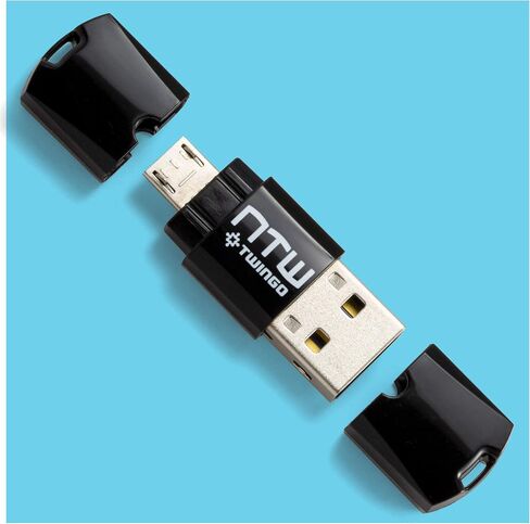 Twingo by NTW - قارئ بطاقات Micro SD قابل للتغيير، USB وMicro USB - NUST2-AMC-MMCBK in Kuwait