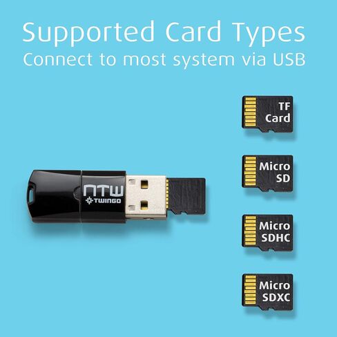 Twingo by NTW - قارئ بطاقات Micro SD قابل للتغيير، USB وMicro USB - NUST2-AMC-MMCBK in Kuwait