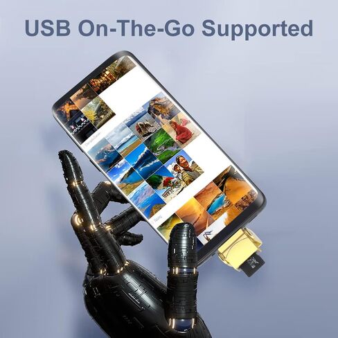 قارئ بطاقات مايكرو اس دي من بورلتر كلاب، قارئ بطاقات SD USB C الى مايكرو SD/TF، متوافق مع ماك بوك واللاب توب وجوالات جالكسي وغيرها (ذهبي) in Saudi Arabia