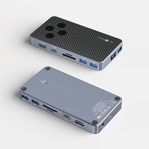 USB C Hub with Enthernet Gigabit, Type C Hub DP Link, Multi Port Hub 2 HDMI 4K @60Hz, Docking Station 100W PD Charging SD/TF, USB 3.0 Hub 5Gbps Fast Transfer, USB C Dongle 15 Port for Laptop PC in Kuwait
