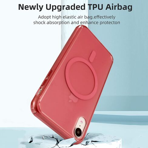 حافظة هاتف مغناطيسية شفافة من Tigowos لهاتف iPhone XR مع شحن لاسلكي MagSafe حافظة واقية مضادة للصدمات ومضادة للأصفر ومضادة لبصمات الأصابع لهاتف iPhone XR (6.1 بوصة)، أحمر in Kuwait