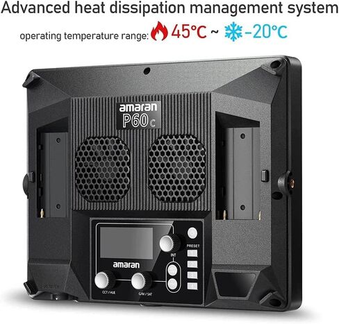 Aputure Amaran P60c LED Panel Video Light - RGBWW Full-Color 60W Continuous Output Lighting with Softbox, App Control, 10 Effects, Stepless Dimming - Professional Aputure Light for Video Production in Saudi Arabia