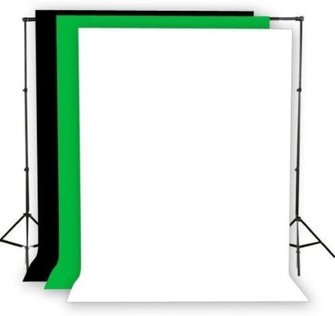 مجموعة إضاءة الصور المتواصل StudioFX 2400 وات سوفت بوكس 16 بوصة × 24 بوصة + ذراع بوم و6 أقدام × 9 بوصة أسود وأبيض وأخضر كروماكي مع حامل دعم للتصوير الفوتوغرافي استوديو H9004SB-69BWG من Kaezi in Kuwait