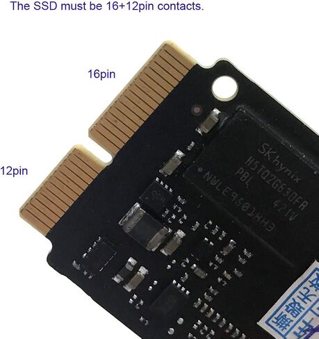 Cablecc PCI Express PCI-E 1X إلى 12+16Pin 2013-2017 Mac Pro Air SSD تحويل بطاقة لـ A1493 A1502 A1465 A1466 in Kuwait