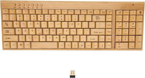 FOSA Bamboo Wood Computer Control Devices, Plug and Play Computer Devices for PC Laptop, USB Receiver (Mouse) in Kuwait