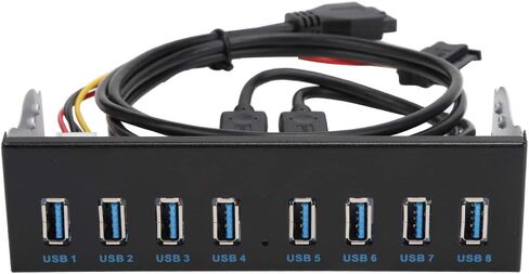 موزع لوحة امامية USB3.0، موزع USB 3.0 19 دبوس 8 منافذ تمديد محرك الاقراص الضوئية، محول اللوحة الامامية للكمبيوتر الشخصي in Kuwait