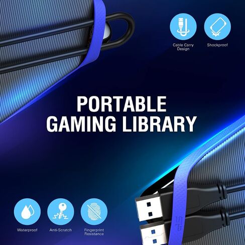 محرك أقراص صلب خارجي محمول من السيليكون باور 1 تيرابايت USB-C USB 3.0 A62، متوافق مع PS4 وXbox One وPS5 in Saudi Arabia