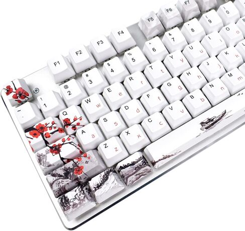 مجموعة MOLGRIA Keycaps 110 للوحة المفاتيح الميكانيكية بالحجم الكامل، أغطية مفاتيح ملف تعريف PBT OEM مخصصة الخط الياباني مع أداة سحب غطاء المفاتيح لـ Cherry MX 104/87/71/61 60 بالمائة لوحة المفاتيح (زهر البرقوق) in Saudi Arabia