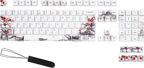 مجموعة MOLGRIA Keycaps 110 للوحة المفاتيح الميكانيكية بالحجم الكامل، أغطية مفاتيح ملف تعريف PBT OEM مخصصة الخط الياباني مع أداة سحب غطاء المفاتيح لـ Cherry MX 104/87/71/61 60 بالمائة لوحة المفاتيح (زهر البرقوق) in Saudi Arabia