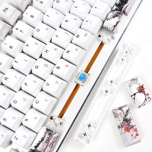 مجموعة MOLGRIA Keycaps 110 للوحة المفاتيح الميكانيكية بالحجم الكامل، أغطية مفاتيح ملف تعريف PBT OEM مخصصة الخط الياباني مع أداة سحب غطاء المفاتيح لـ Cherry MX 104/87/71/61 60 بالمائة لوحة المفاتيح (زهر البرقوق) in Saudi Arabia