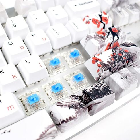 مجموعة MOLGRIA Keycaps 110 للوحة المفاتيح الميكانيكية بالحجم الكامل، أغطية مفاتيح ملف تعريف PBT OEM مخصصة الخط الياباني مع أداة سحب غطاء المفاتيح لـ Cherry MX 104/87/71/61 60 بالمائة لوحة المفاتيح (زهر البرقوق) in Saudi Arabia