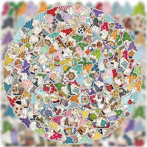 100 قطعة من ملصقات جنوم الفينيل ملصقات مقاومة للماء للكمبيوتر المحمول، زجاجة مياه، لوح التزلج، هدايا ملصقات جنوم لحفلات جنوم، سجل القصاصات، الجيتار - ممتعة للأطفال والمراهقين والبالغين in Kuwait