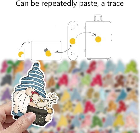 100 قطعة من ملصقات جنوم الفينيل ملصقات مقاومة للماء للكمبيوتر المحمول، زجاجة مياه، لوح التزلج، هدايا ملصقات جنوم لحفلات جنوم، سجل القصاصات، الجيتار - ممتعة للأطفال والمراهقين والبالغين in Kuwait