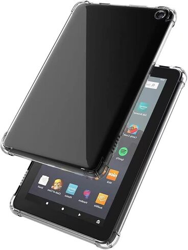 حافظة Dteck ذات غطاء خلفي شفاف لجهاز Amazon Kindle Fire 7 Tablet الجيل الثاني عشر (إصدار 2022)، حافظة حماية من السيليكون المتين خفيفة الوزن للغاية لجهاز Kindle Fire 7 Tablet الجيل الثاني عشر in Kuwait