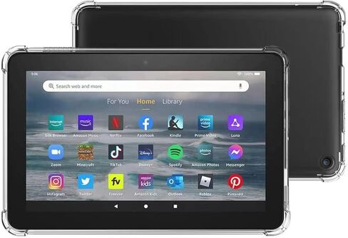 حافظة Dteck ذات غطاء خلفي شفاف لجهاز Amazon Kindle Fire 7 Tablet الجيل الثاني عشر (إصدار 2022)، حافظة حماية من السيليكون المتين خفيفة الوزن للغاية لجهاز Kindle Fire 7 Tablet الجيل الثاني عشر in Kuwait